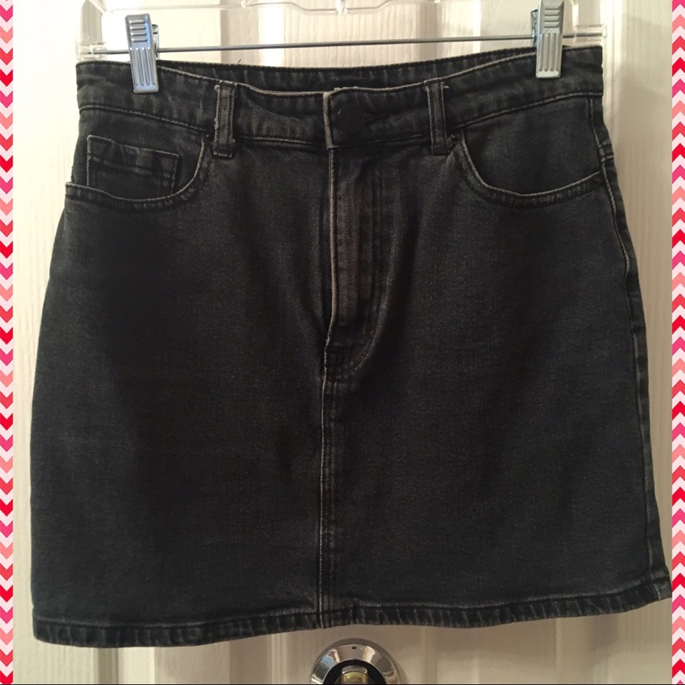 Black Denim Miniskirt